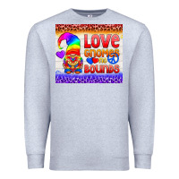 Heather Grey LGBTQ+ Love Gnomes No Bounds Tumbler Premium Sweatshirt - BundleAndBundleShop