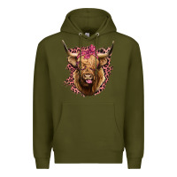 Army Green Highland cow Premium Hoodie - Bettercallsaul