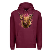 Burgundy Highland cow Premium Hoodie - Bettercallsaul