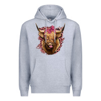 Heather Grey Highland cow Premium Hoodie - Bettercallsaul