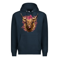 Navy Highland cow Premium Hoodie - Bettercallsaul