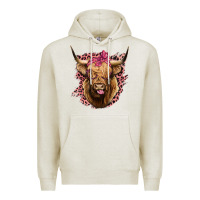 Oatmeal Heather Highland cow Premium Hoodie - Bettercallsaul