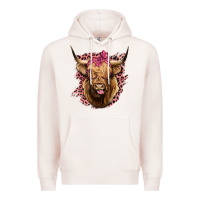 Pale Pink Highland cow Premium Hoodie - Bettercallsaul