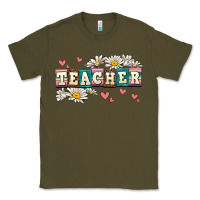 Army Green daisy teacher Classic Tee - AdoDesignShop