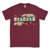 Burgundy daisy teacher Classic Tee - AdoDesignShop