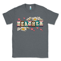 Charcoal Heather daisy teacher Classic Tee - AdoDesignShop