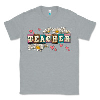 Heather Grey daisy teacher Classic Tee - AdoDesignShop