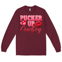 Burgundy pucker up cowboy Long Sleeve Tee - AdoDesignShop