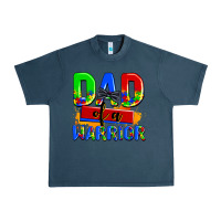 Midnight Navy dad of a warrior Urban Heavy Tee - AdoDesignShop