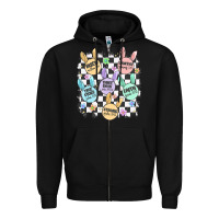 Black easter bunny candy Zipper Hoodie - MaliasSmallBusiness