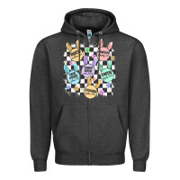 Charcoal Heather easter bunny candy Zipper Hoodie - MaliasSmallBusiness