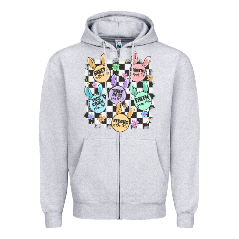 Easter Bunny Candy Zipper Hoodie by MaliasSmallBusiness | Teevron