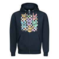 Navy easter bunny candy Zipper Hoodie - MaliasSmallBusiness