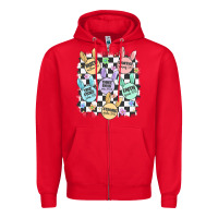 Red easter bunny candy Zipper Hoodie - MaliasSmallBusiness