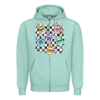 Seafoam easter bunny candy Zipper Hoodie - MaliasSmallBusiness