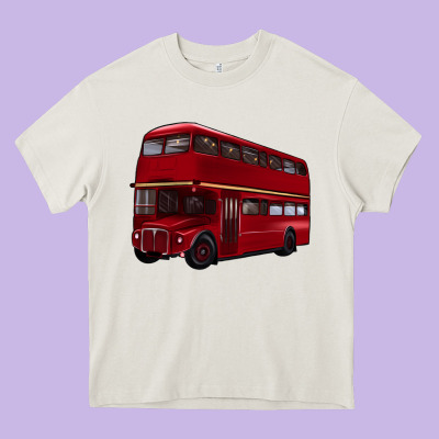 Double Decker Bus Heavy Core Tee Designed By Artiststas
