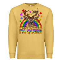 Antique Gold LGBTQ+ Oh Deer I'm Queer Premium Sweatshirt - BundleAndBundleShop