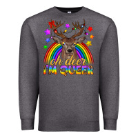 Charcoal Heather LGBTQ+ Oh Deer I'm Queer Premium Sweatshirt - BundleAndBundleShop
