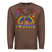 Chestnut LGBTQ+ Oh Deer I'm Queer Premium Sweatshirt - BundleAndBundleShop