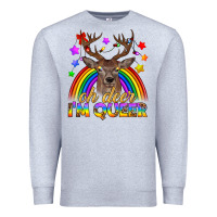Heather Grey LGBTQ+ Oh Deer I'm Queer Premium Sweatshirt - BundleAndBundleShop