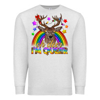 Oatmeal Heather LGBTQ+ Oh Deer I'm Queer Premium Sweatshirt - BundleAndBundleShop