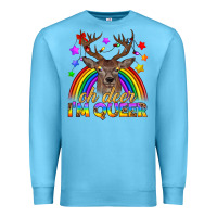 Ocean Blue LGBTQ+ Oh Deer I'm Queer Premium Sweatshirt - BundleAndBundleShop