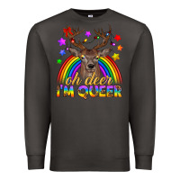 Smoke LGBTQ+ Oh Deer I'm Queer Premium Sweatshirt - BundleAndBundleShop