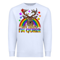 White LGBTQ+ Oh Deer I'm Queer Premium Sweatshirt - BundleAndBundleShop