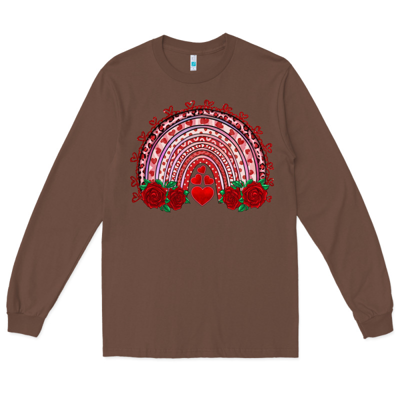 Valentine's Day Rainbow With Roses Long Sleeve Tee by AdoDesignShop | Teevron