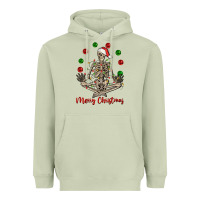 Matcha Merry Christmas skeleton Heavyweight Hoodie - NancyCooperArtShop