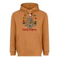 Meerkat Merry Christmas skeleton Heavyweight Hoodie - NancyCooperArtShop