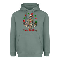 Sage Merry Christmas skeleton Heavyweight Hoodie - NancyCooperArtShop