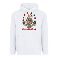 White Merry Christmas skeleton Heavyweight Hoodie - NancyCooperArtShop