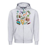 Heather Grey teacher tools Zipper Hoodie - MaliasSmallBusiness