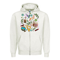 Oatmeal Heather teacher tools Zipper Hoodie - MaliasSmallBusiness