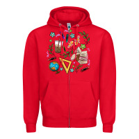 Red teacher tools Zipper Hoodie - MaliasSmallBusiness