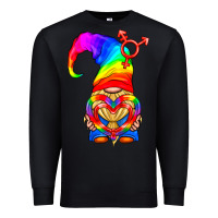Black LGBTQ+ Pride Gnome With Heart Balloon Premium Sweatshirt - BundleAndBundleShop
