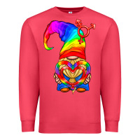 Cardinal LGBTQ+ Pride Gnome With Heart Balloon Premium Sweatshirt - BundleAndBundleShop
