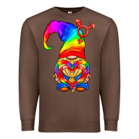 Chestnut LGBTQ+ Pride Gnome With Heart Balloon Premium Sweatshirt - BundleAndBundleShop