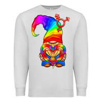 Dove Grey LGBTQ+ Pride Gnome With Heart Balloon Premium Sweatshirt - BundleAndBundleShop