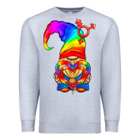 Heather Grey LGBTQ+ Pride Gnome With Heart Balloon Premium Sweatshirt - BundleAndBundleShop