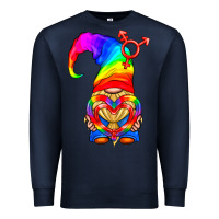 Navy LGBTQ+ Pride Gnome With Heart Balloon Premium Sweatshirt - BundleAndBundleShop