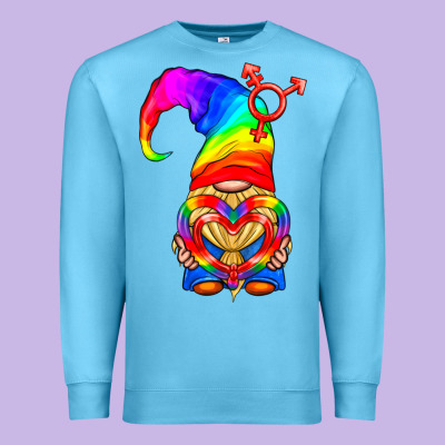 Lgbtq+ Pride Gnome With Heart Balloon Premium Sweatshirt Designed By Bundleandbundleshop