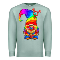 Seafoam LGBTQ+ Pride Gnome With Heart Balloon Premium Sweatshirt - BundleAndBundleShop