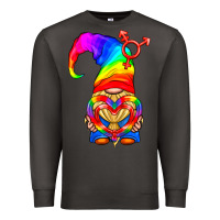 Smoke LGBTQ+ Pride Gnome With Heart Balloon Premium Sweatshirt - BundleAndBundleShop