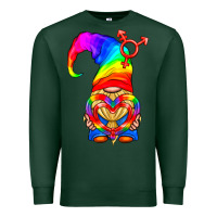 Sports Green LGBTQ+ Pride Gnome With Heart Balloon Premium Sweatshirt - BundleAndBundleShop
