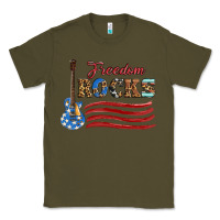Army Green freedom rocks with guitar Classic Tee - Artiststas