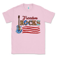 Bubblegum Pink freedom rocks with guitar Classic Tee - Artiststas