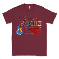 Burgundy freedom rocks with guitar Classic Tee - Artiststas