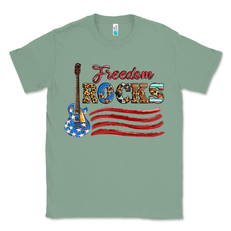 Freedom Rocks With Guitar Classic Tee by Artiststas | Teevron